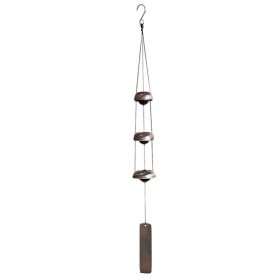 Chinese Metal Wind Chimes Outdoor Feng Shui Bells Hanging Three Layers House Protection Money Attracting Store Door Bell, Bronze