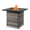 28-Inch Fire Table, 50000 BTU Gas Firepit with Volcanic Stone Black