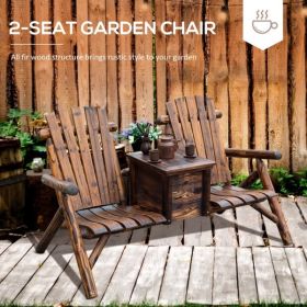 Wooden Chair Loveseat with Inset Ice Bucket Garden chairs/courtyard chairs