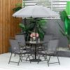 Outdoor dining table and chair package with umbrella