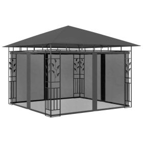 Gazebo with Mosquito Net 9.8'x9.8'x9' Anthracite 0.6 oz/ft¬≤