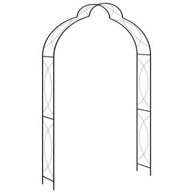 Garden Arch Black 59.1"x13.4"x94.5" Iron