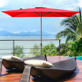 6.5FT √ó 10FT Patio Umbrella Outdoor Red Uv Protection