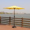 8.8 feet Outdoor Aluminum Patio Umbrella, Patio Umbrella, Market Umbrella with 33 pounds Round Resin Umbrella Base, Push Button Tilt and Crank lift, Y