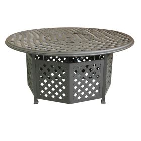 53" Round Aluminum Propane Gas Firepit Table, Chocolate Silk