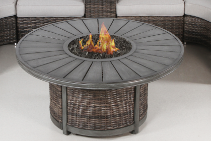 Living Source International 25 H x 52 W Propane Outdoor Fire Pit Table