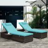 Outdoor Patio Chaise Lounge Chair,Lying in bed with PE Rattan and Steel Frame,PE Wickers,Pool Recliners with Elegant Reclining Adjustable Backrest and