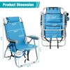 63*70*99cm Heightened Oxford Cloth Silver White Aluminum Tube Bearing 100kg Beach Chair Blue