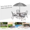 Outdoor dining table and chair package with umbrella