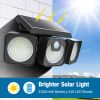 Solar Flood Light Outdoor 218 LED 2000LM;  6500K - 270¬∞Adjustable 3 Heads Solar Light;  Motion Sensor 26ft;  Waterproof IP65 Solar Powered