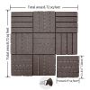 Patio Interlocking Deck Tiles, 12"x12" Square Composite Decking Tiles, Four Slat Plastic Outdoor Flooring Tile All Weather for Balcony Porch Backyard,