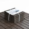 Patio Interlocking Deck Tiles, 12"x12" Square Composite Decking Tiles, Four Slat Plastic Outdoor Flooring Tile All Weather for Balcony Porch Backyard,