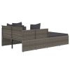 Sunbed with Cushions Gray 71.7"x46.5"x24.8" Poly Rattan