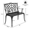 38in Outdoor Orchid Back Aluminum Bench Black