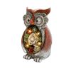 Garden Statue Owl Figurines,Solar Powered Resin Animal Sculpture with 5 Led Lights for Patio,Lawn, Garden Decor