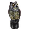 Solar Powered Owl Decoy with Flashing Eye Hoot Sound Infrared Sensor Scare Bird Squirrel Away Pest Repellent Bird Deterrent Outdoor Garden Yard Protec