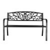 50" Iron&PVC Outdoor Courtyard Decoration Park Leisure Bench