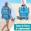 63*65*82cm Short Oxford Cloth Silver White Aluminum Tube Bearing 100kg Beach Chair Blue