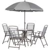 Outdoor dining table and chair package with umbrella