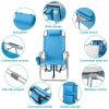 63*70*99cm Heightened Oxford Cloth Silver White Aluminum Tube Bearing 100kg Beach Chair Blue