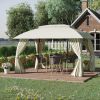 10' x 13' Patio Gazebo Canopy, Double Vented Roof, Steel Frame, Curtain Sidewalls, Outdoor Sun Shade Shelter for Garden, Lawn, Backyard, Deck,, Beige