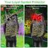 Solar Powered Owl Decoy with Flashing Eye Hoot Sound Infrared Sensor Scare Bird Squirrel Away Pest Repellent Bird Deterrent Outdoor Garden Yard Protec