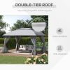 10' x 13' Patio Gazebo Canopy, Double Vented Roof, Steel Frame, Curtain Sidewalls, Outdoor Sun Shade Shelter for Garden, Lawn, Backyard, Deck, Gray