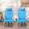 63*70*99cm Heightened Oxford Cloth Silver White Aluminum Tube Bearing 100kg Beach Chair Blue