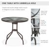 Outdoor dining table and chair package with umbrella