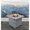 Living Source International 25" H x 30" W Steel Propane/Natural Gas Fire Pit Table ( White )