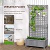 Wood Planter with Trellis for Vine Climbing