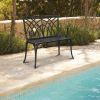 38in Outdoor Orchid Back Aluminum Bench Black