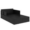 Sunbed with Cushions Black 71.7"x46.5"x24.8" Poly Rattan