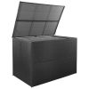 Patio Storage Box Black 59"x39.4"x39.4" Poly Rattan