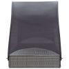 Double Sun Lounger with Canopy Poly Rattan Gray