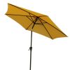 8.8 feet Outdoor Aluminum Patio Umbrella, Patio Umbrella, Market Umbrella with 42 Pound Square Resin Umbrella Base, Push Button Tilt and Crank lift, Y