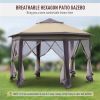 Pop Up Gazebo Party Tent-Coffee and Beige