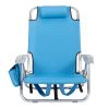 63*65*82cm Short Oxford Cloth Silver White Aluminum Tube Bearing 100kg Beach Chair Blue