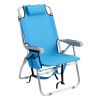 63*70*99cm Heightened Oxford Cloth Silver White Aluminum Tube Bearing 100kg Beach Chair Blue