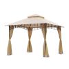 10ft x 10ft Outdoor Patio Gazebo Canopy Tent Beige-AS