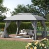 10' x 13' Patio Gazebo Canopy, Double Vented Roof, Steel Frame, Curtain Sidewalls, Outdoor Sun Shade Shelter for Garden, Lawn, Backyard, Deck, Gray