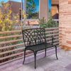 38in Outdoor Orchid Back Aluminum Bench Black