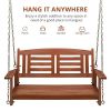 112*53*52cm 500lbs With Chain Double Wooden Swing Reddish Brown