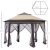 Pop Up Gazebo Party Tent-Coffee and Beige