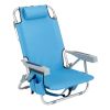 63*65*82cm Short Oxford Cloth Silver White Aluminum Tube Bearing 100kg Beach Chair Blue