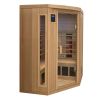 Hemlock pentagonal double opening glass sauna room