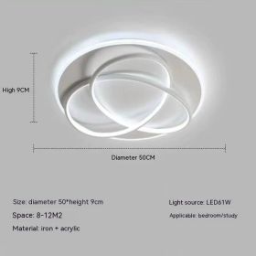 Clover LED Ceiling Lamp Nordic Living Room Modern Light Luxury Bedroom Light Warm Room Lamp (Option: 50cm White 61W-Neutral Light 4500K)