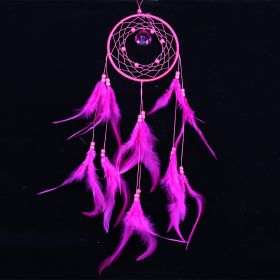 Feather Dreamcatcher Wind Chimes Pendant (Option: Rose Red-13 √ó 55CM)