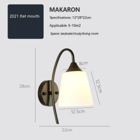 Modern Minimalist Bedroom Bedside Wall Lamp (Option: 2021Black Flat-With 12W Warm Light)