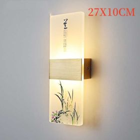 Plum, Orchid, Bamboo, Chrysanthemum LED Bedside Lamp (Option: Orchid-27x10cm-Warm light)